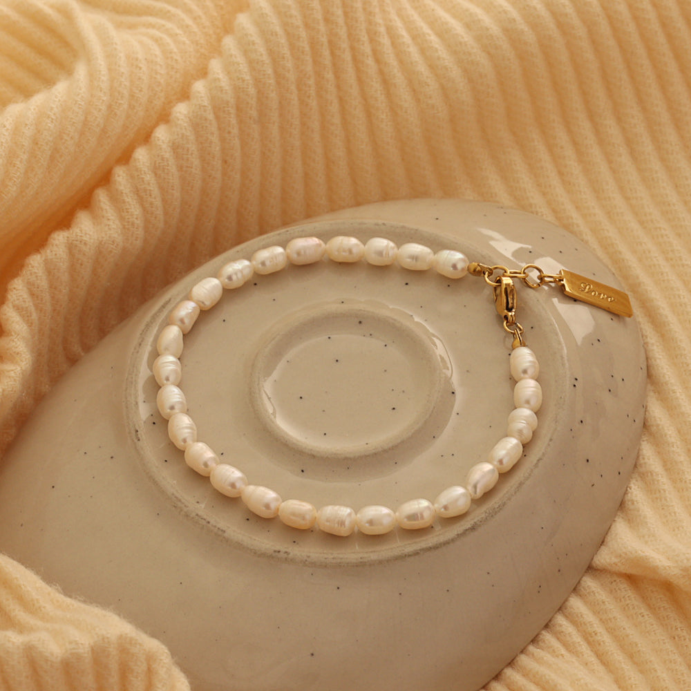 Freshwater Pearl Bracelet – Gold