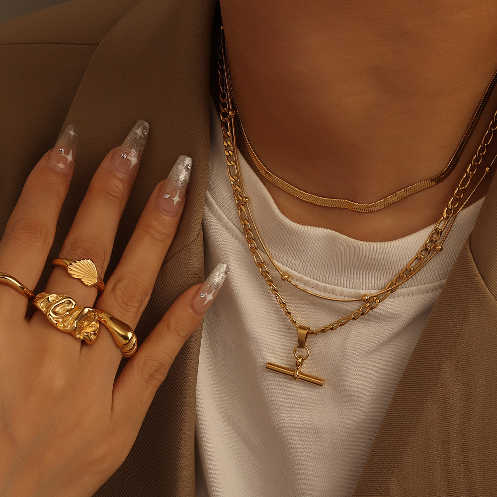 Sleek Long Chain Necklace – Gold (44 + 8 cm)