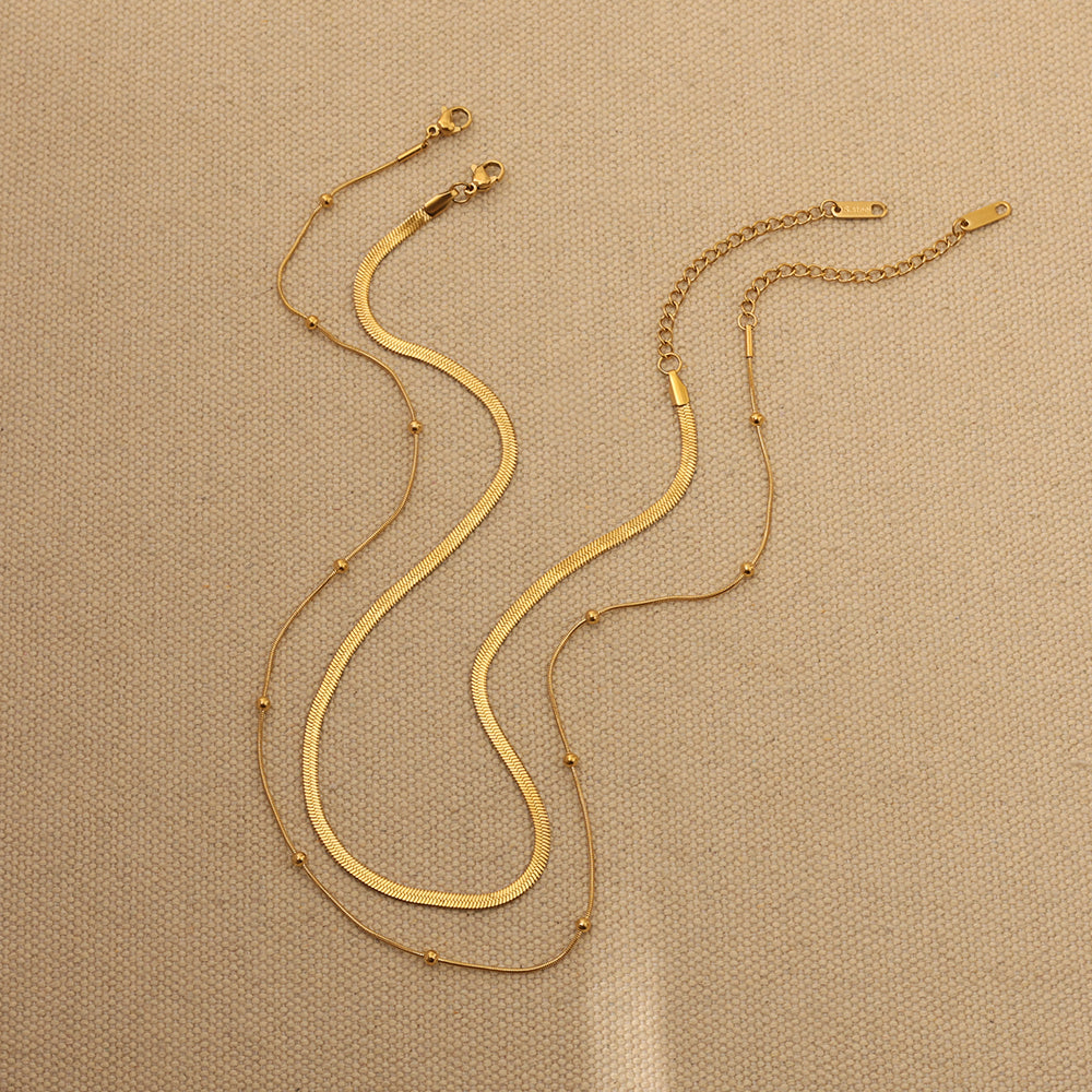 Sleek Long Chain Necklace – Gold (44 + 8 cm)