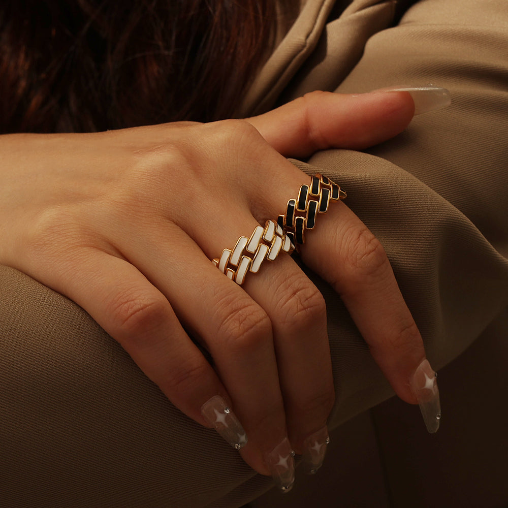 Lattice Band Ring – Gold