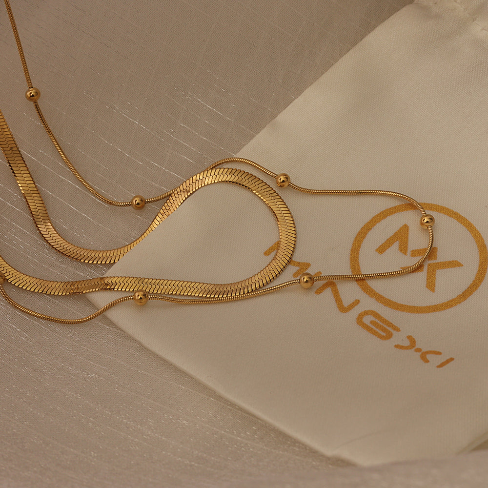 Sleek Long Chain Necklace – Gold (44 + 8 cm)