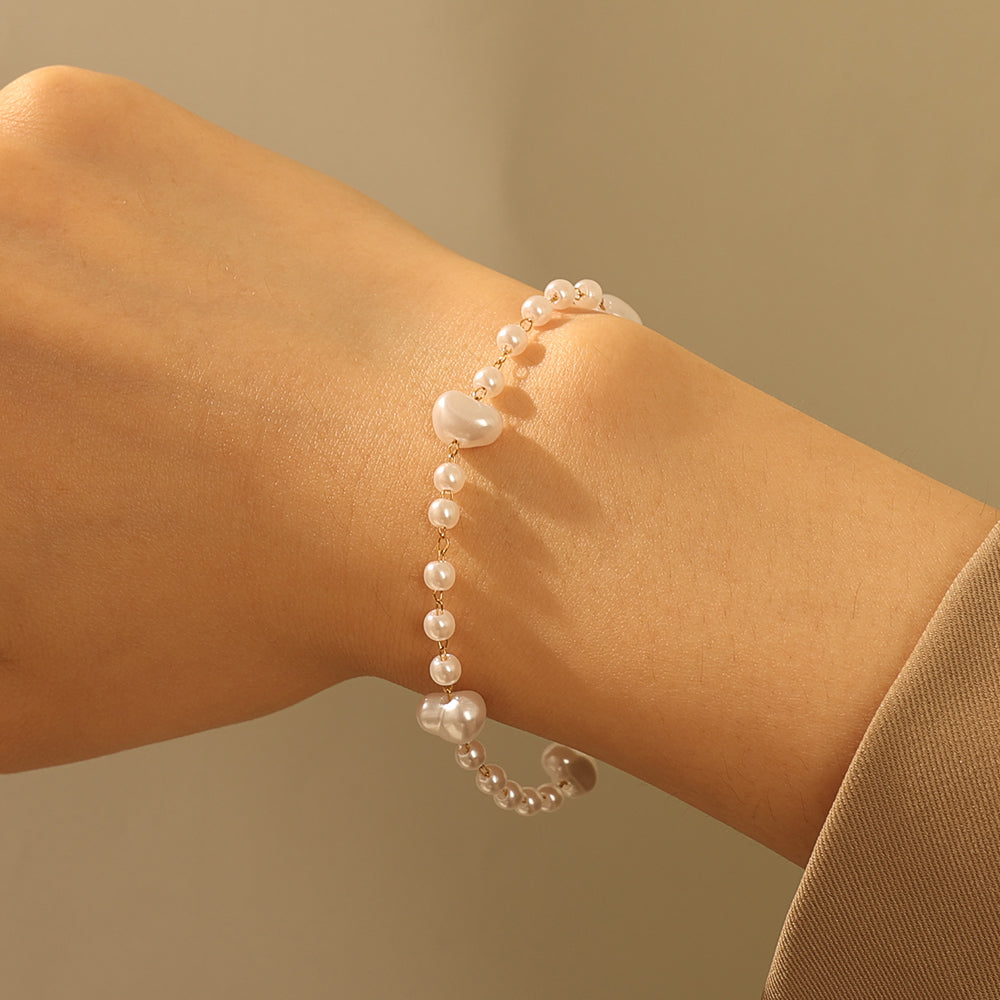 Double-Layer Pearl Necklace – Gold