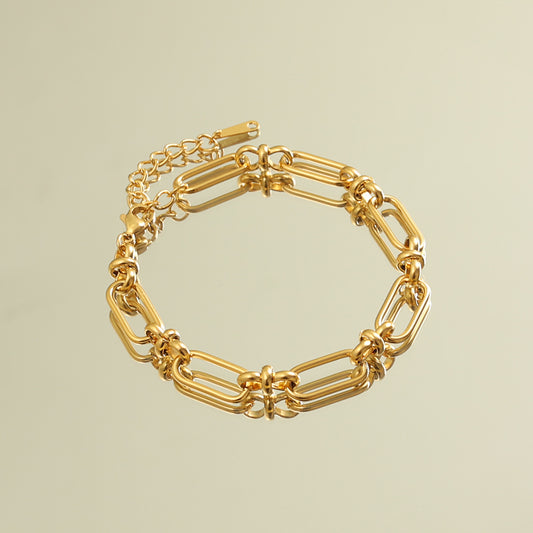 Knot-Link Chain Bracelet – Gold (18 + 4 cm)