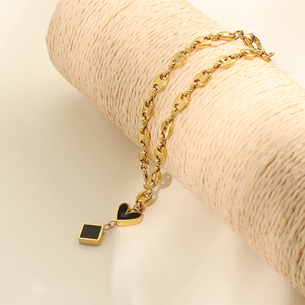 Enamel Charm Anklet – Gold (21 + 5 cm)