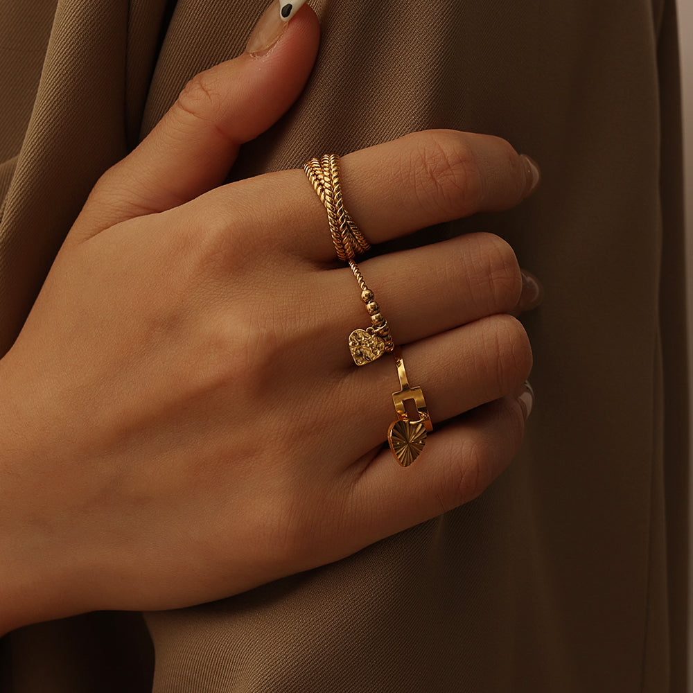 Textured Rope Band – Gold