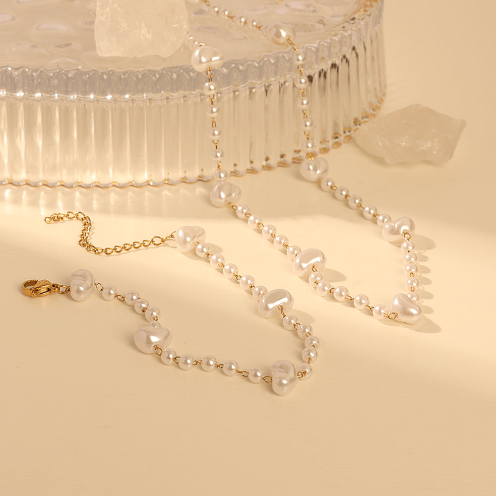 Double-Layer Pearl Necklace – Gold