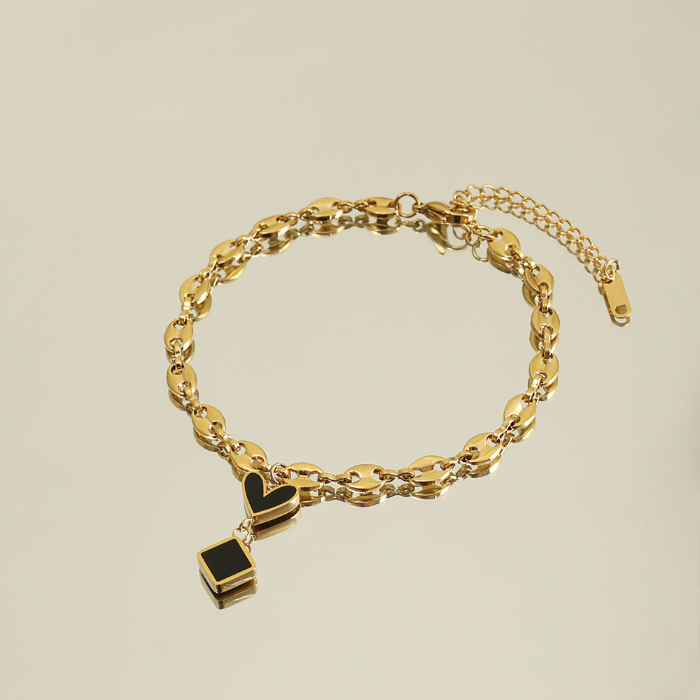 Enamel Charm Anklet – Gold (21 + 5 cm)
