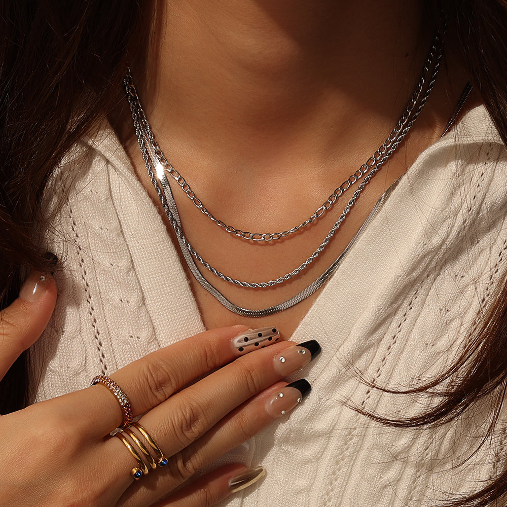Multi-Length Sleek Chain – Silver (41.5 / 44 / 50 cm)