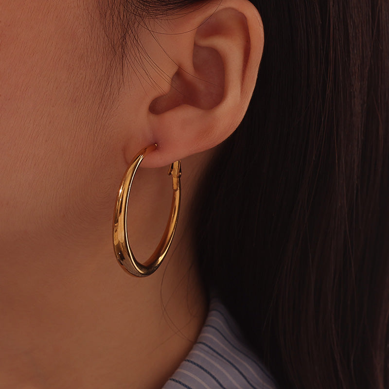 Classic Hoop Earrings 40mm – Gold