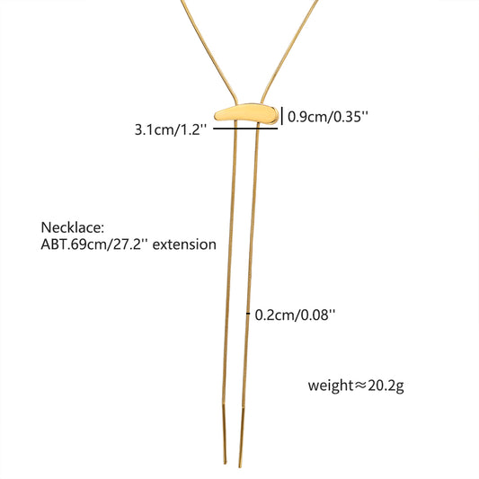Adjustable Slider Lariat Necklace - Gold