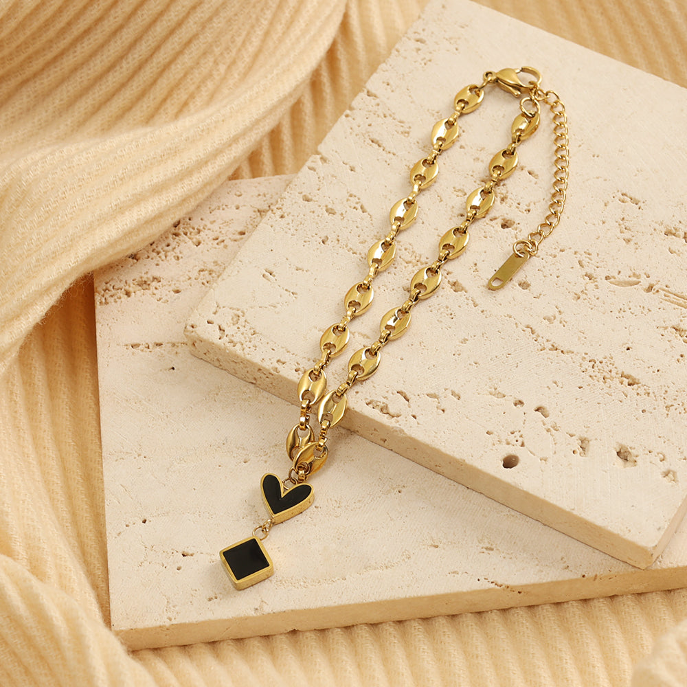 Enamel Charm Anklet – Gold (21 + 5 cm)