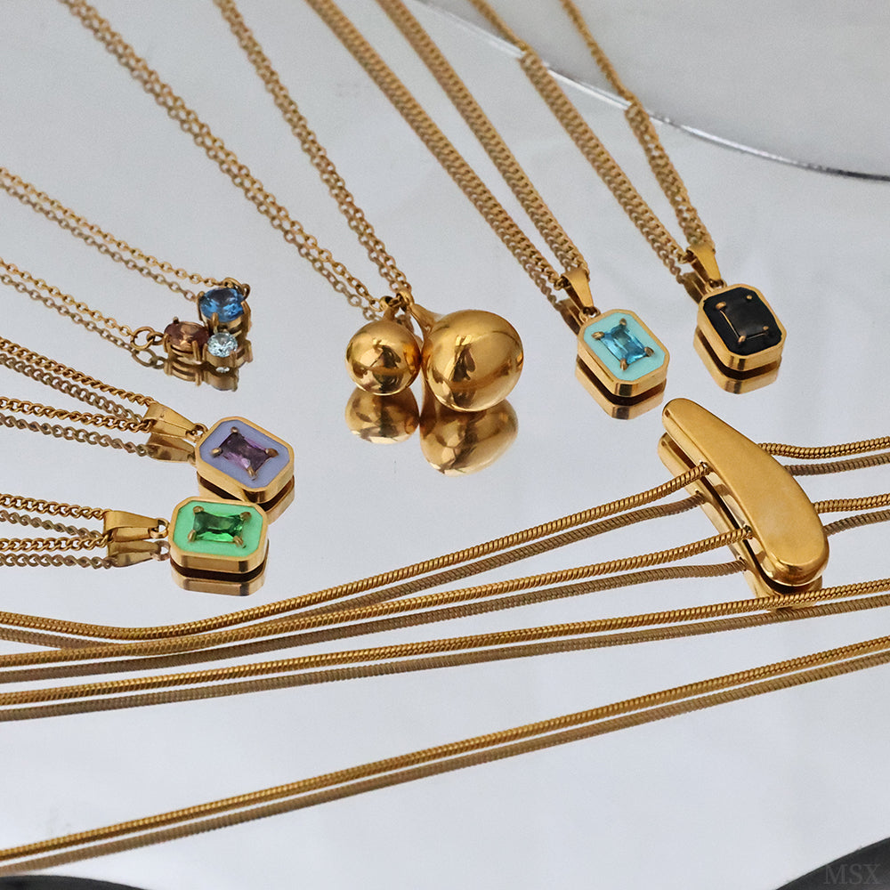 Adjustable Slider Lariat Necklace - Gold