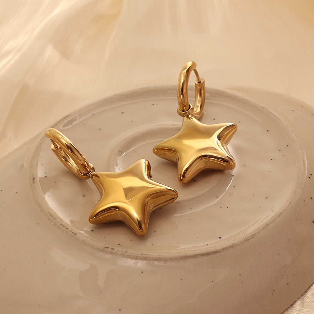 Puffed Star Huggies – Gold (Star 25 × 28.7 mm)