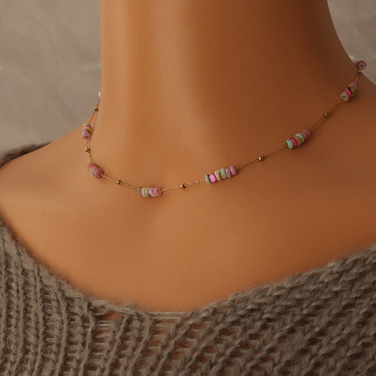 Layered Natural-Stone Necklace – Gold (40 cm + choker 16 cm + 5 cm ext.)