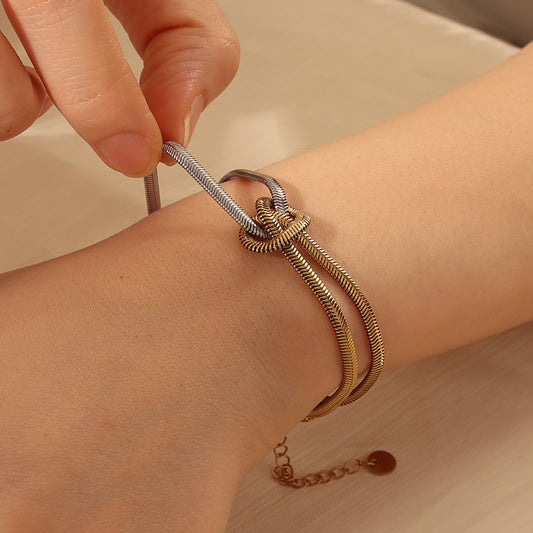 Wavy Link Bracelet – Two-Tone