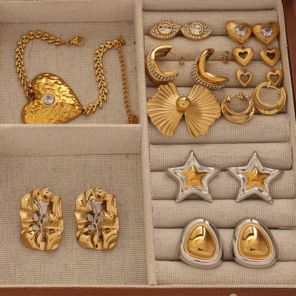 Sculpted Dome Studs 23×27 mm – Gold