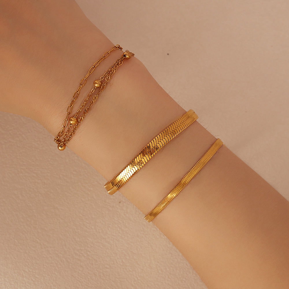 Beaded Chain Bracelet – Gold