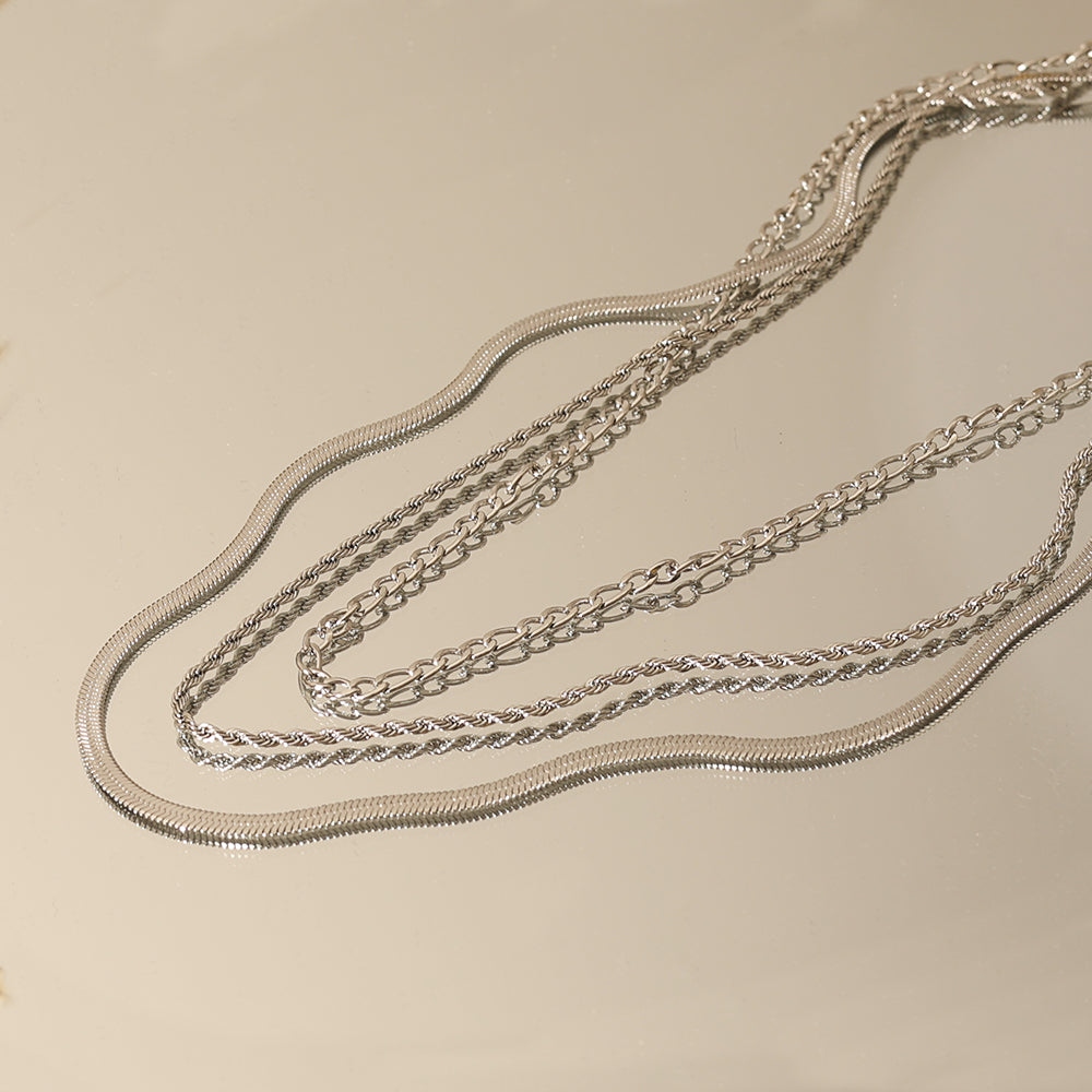 Multi-Length Sleek Chain – Silver (41.5 / 44 / 50 cm)