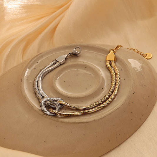 Wavy Layer Necklace – Two-Tone