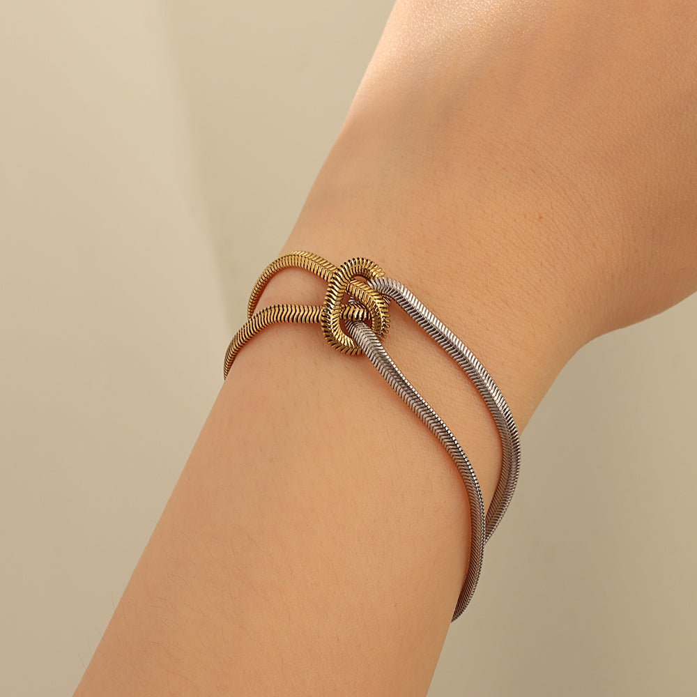 Wavy Layer Necklace – Two-Tone