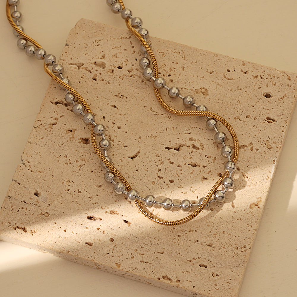 Mixed-Metal Twist Chain Necklace – Two-Tone