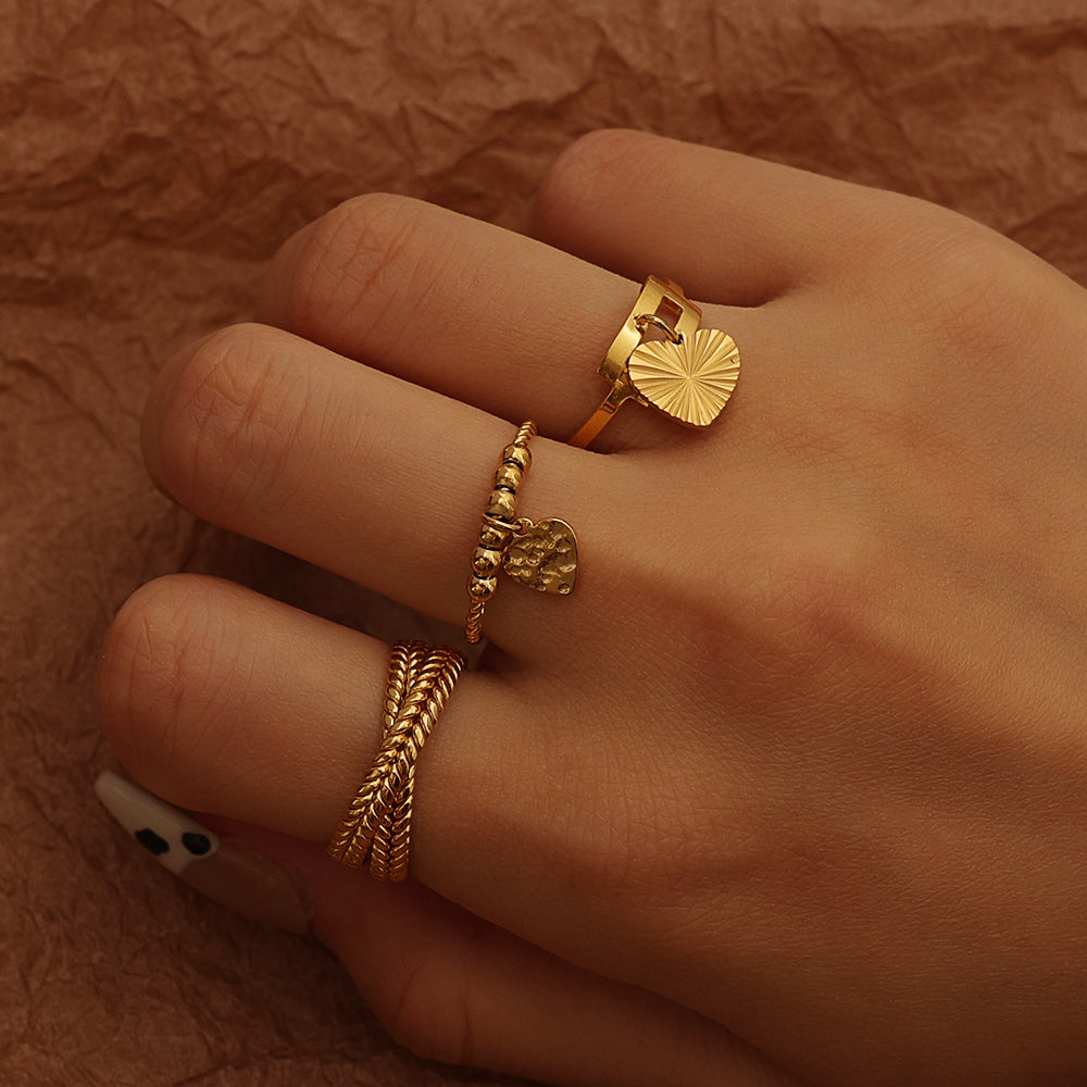 Textured Rope Band – Gold