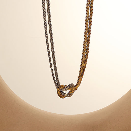 Wavy Layer Necklace – Two-Tone