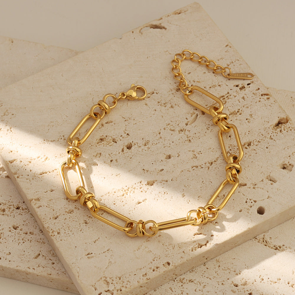 Knot-Link Chain Bracelet – Gold (18 + 4 cm)