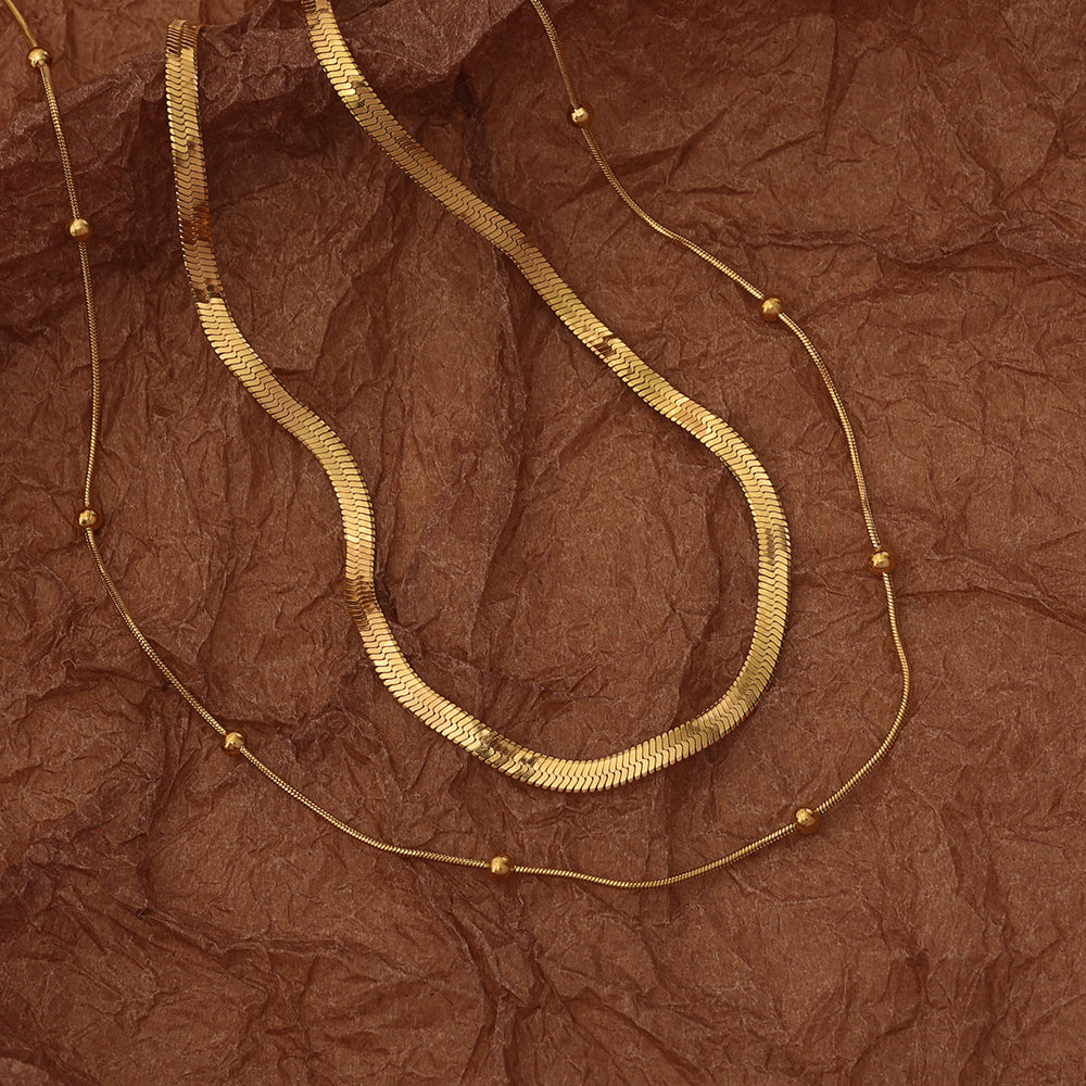 Sleek Long Chain Necklace – Gold (44 + 8 cm)