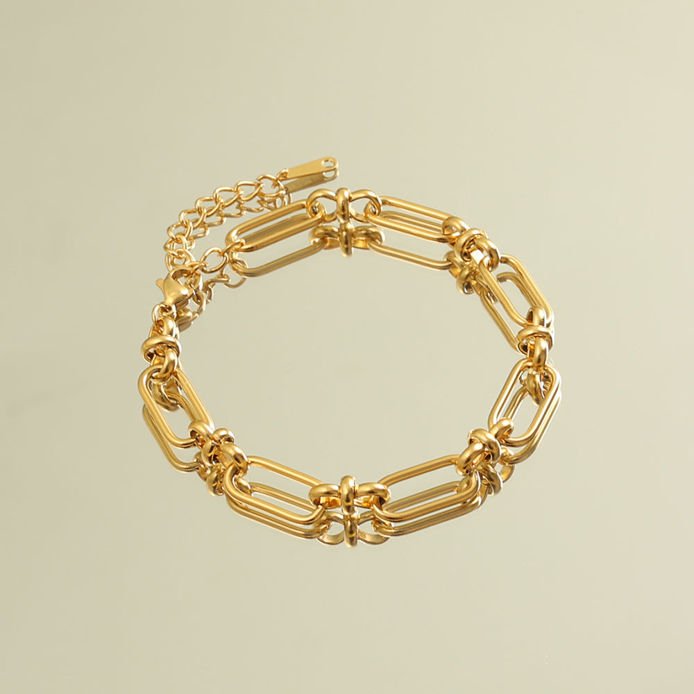 Knot-Link Chain Bracelet – Gold (18 + 4 cm)