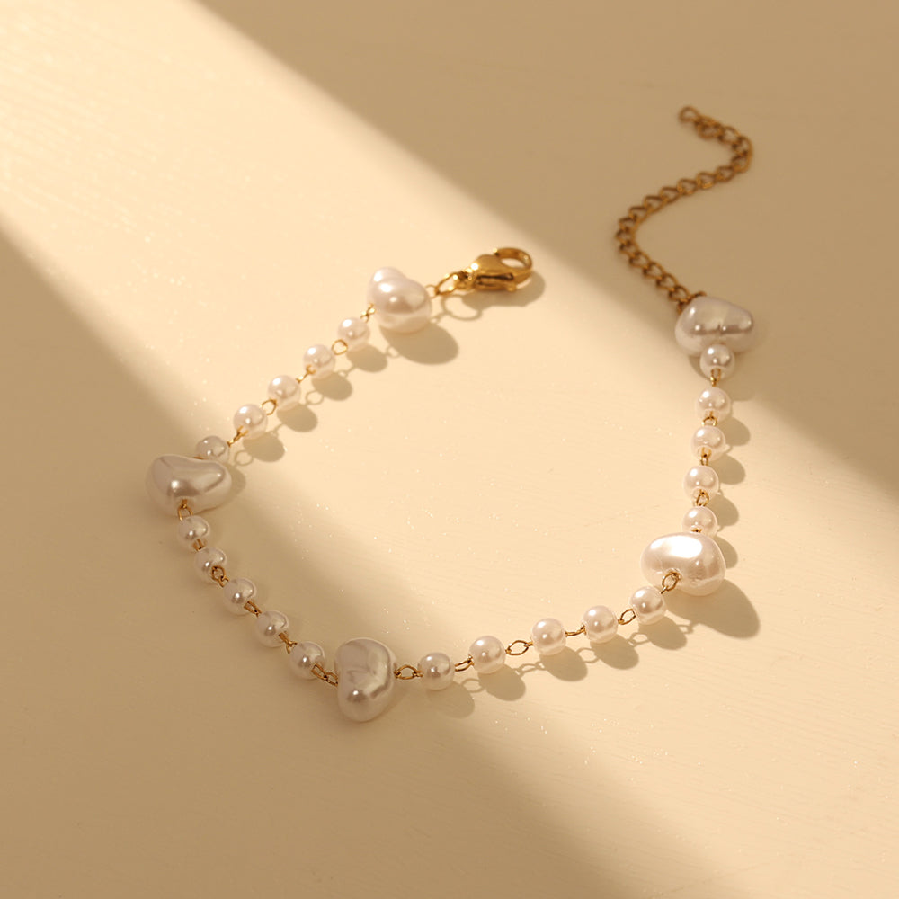 Double-Layer Pearl Necklace – Gold