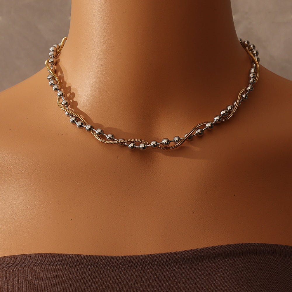 Mixed-Metal Twist Chain Necklace – Two-Tone