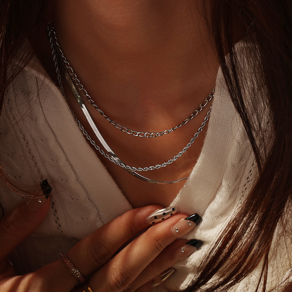 Multi-Length Sleek Chain – Silver (41.5 / 44 / 50 cm)