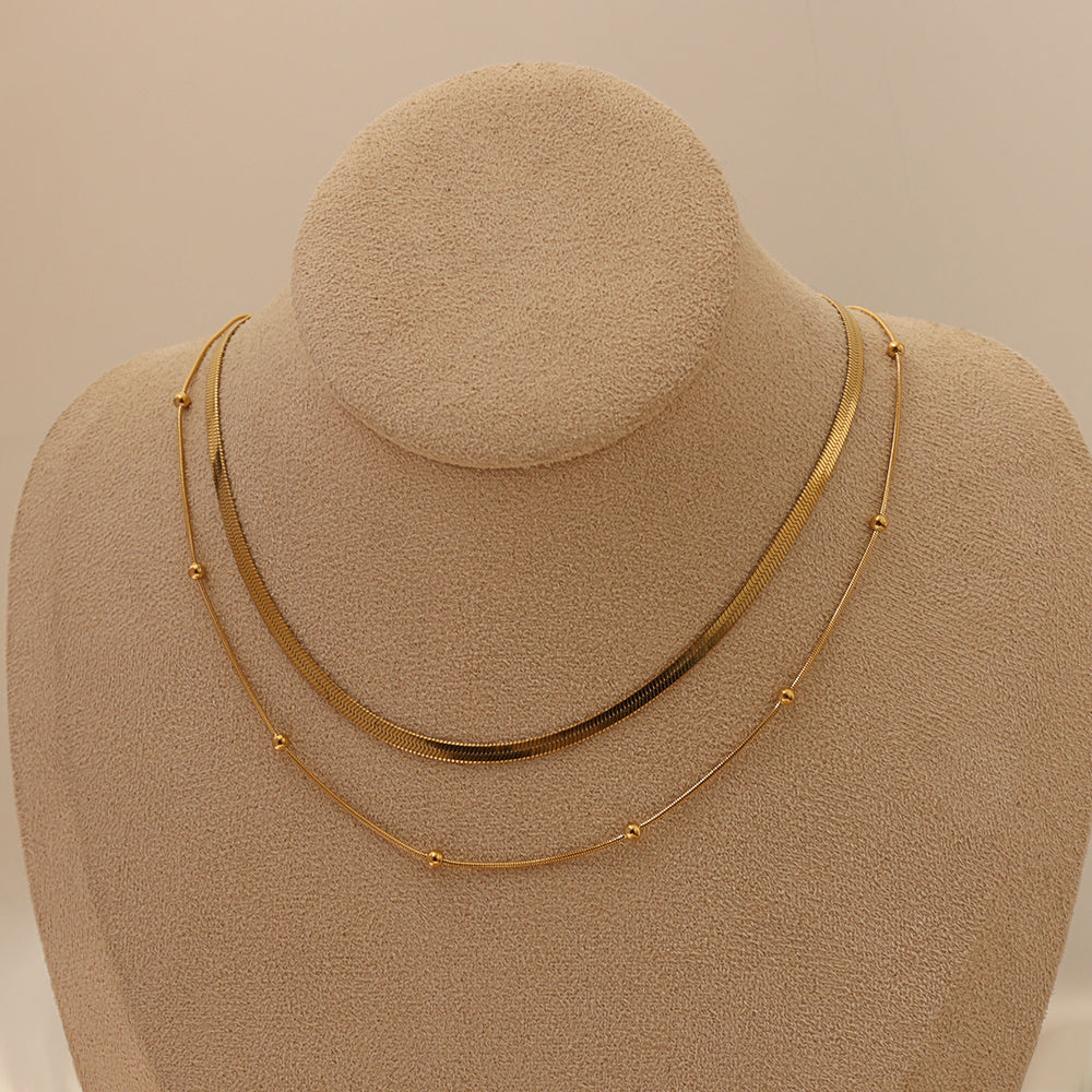 Sleek Long Chain Necklace – Gold (44 + 8 cm)