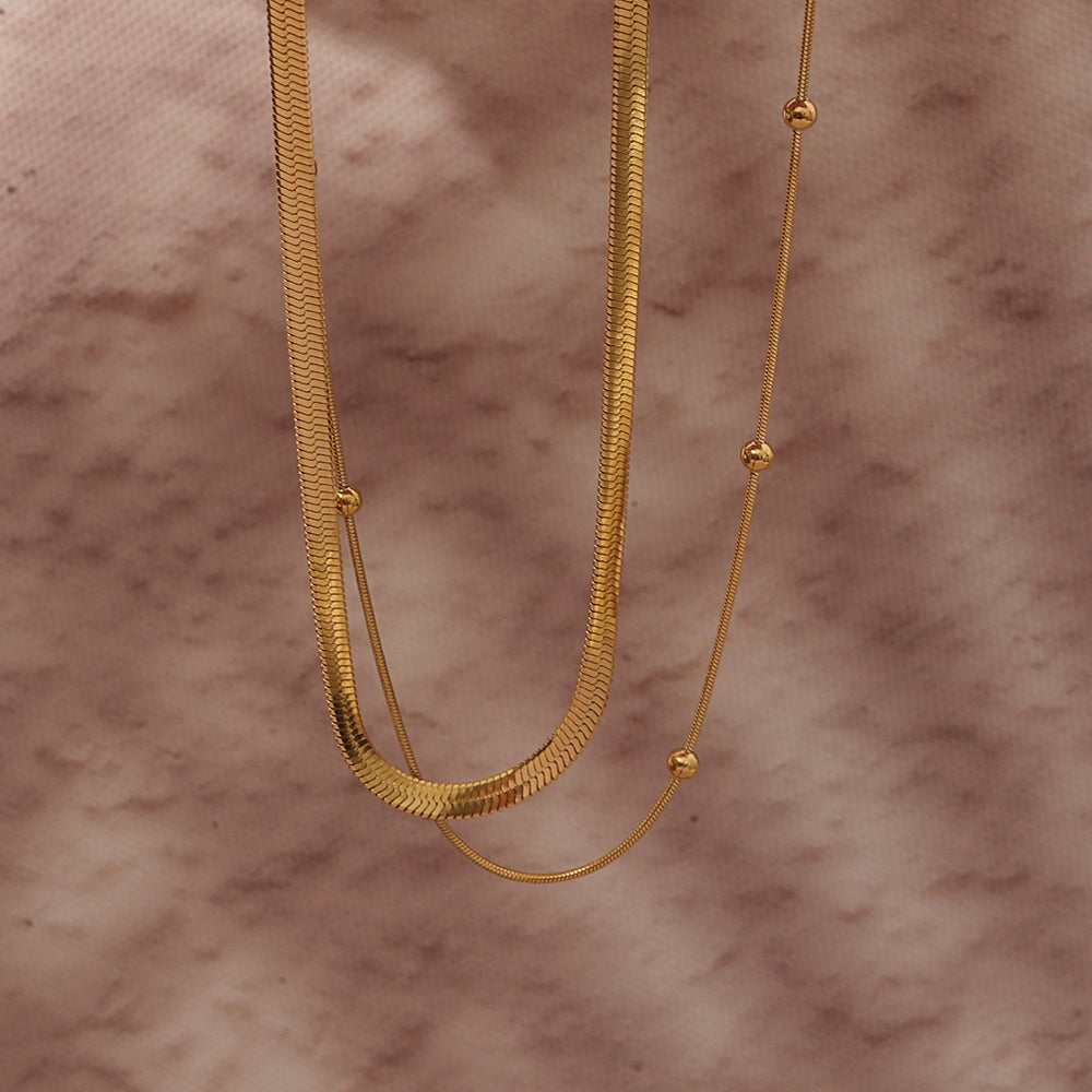 Sleek Long Chain Necklace – Gold (44 + 8 cm)