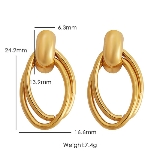 Teardrop Link Huggies – Gold