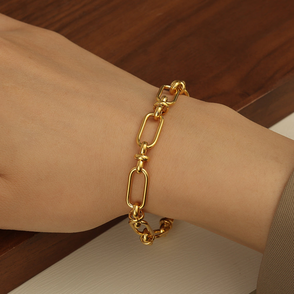 Knot-Link Chain Bracelet – Gold (18 + 4 cm)