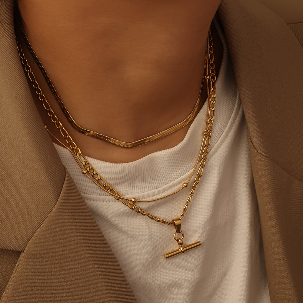 Sleek Long Chain Necklace – Gold (44 + 8 cm)
