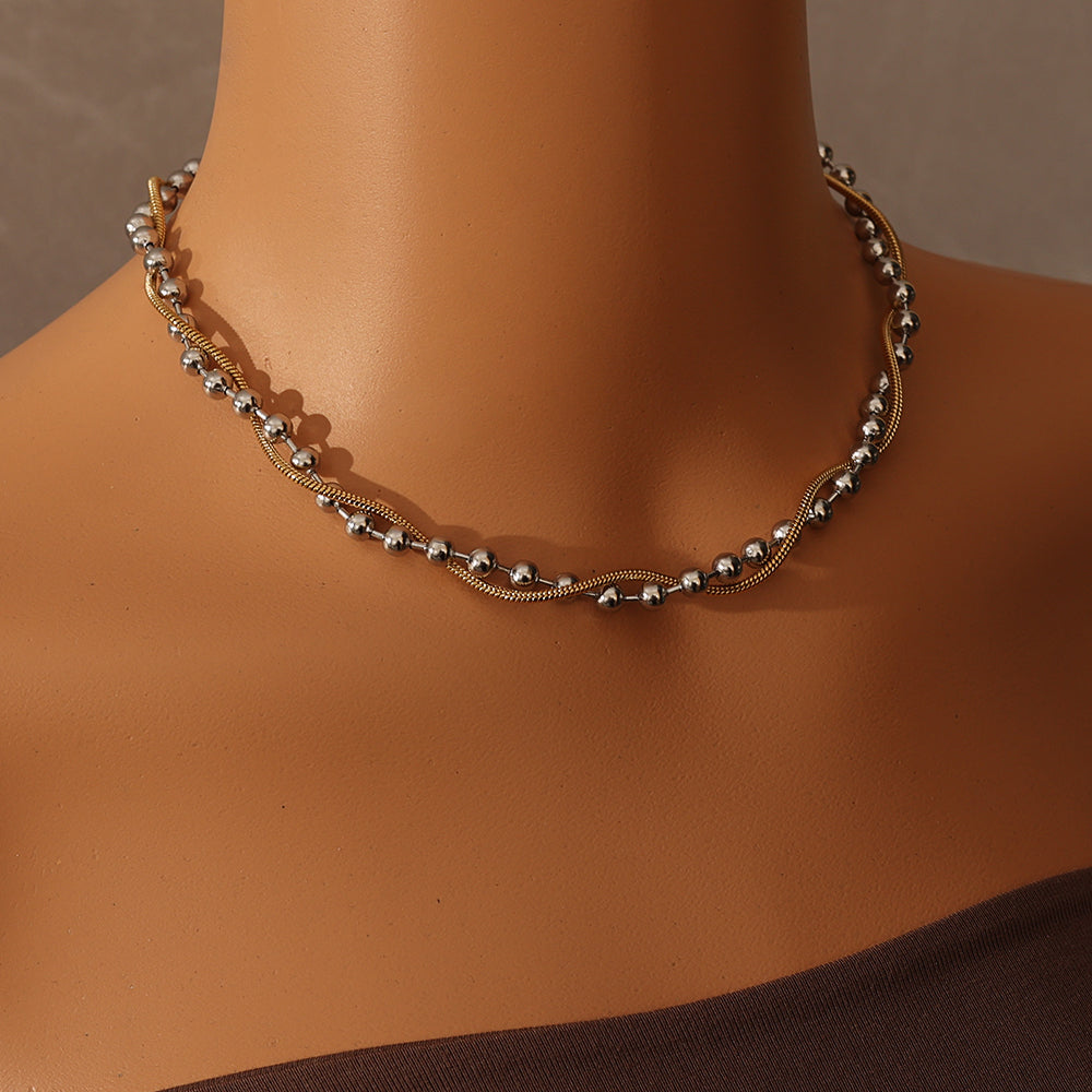 Mixed-Metal Twist Chain Necklace – Two-Tone