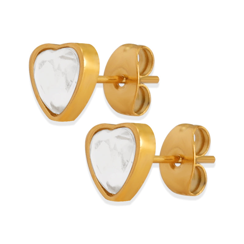 Tiny Heart Studs – Gold (7 mm)