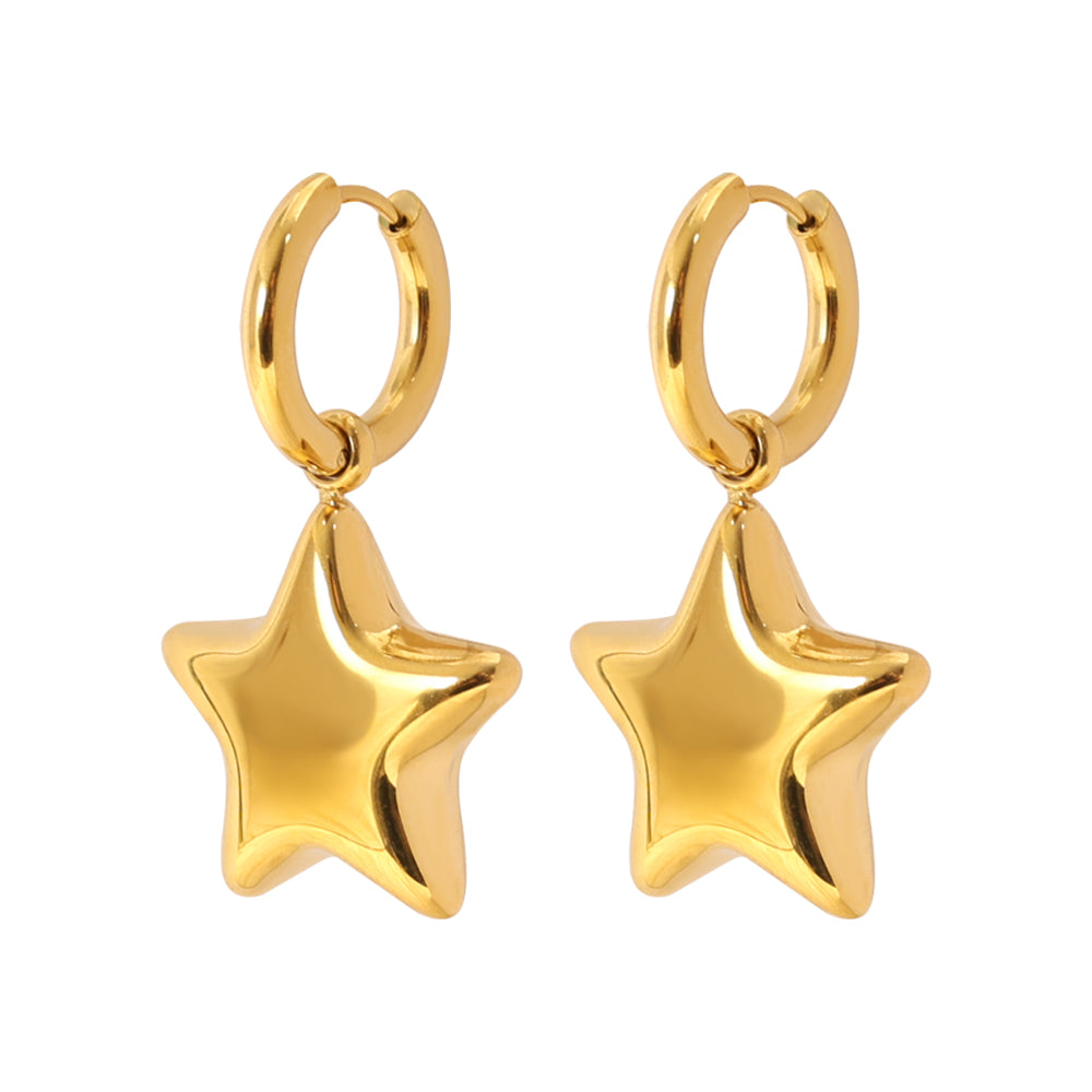 Puffed Star Huggies – Gold (Star 25 × 28.7 mm)