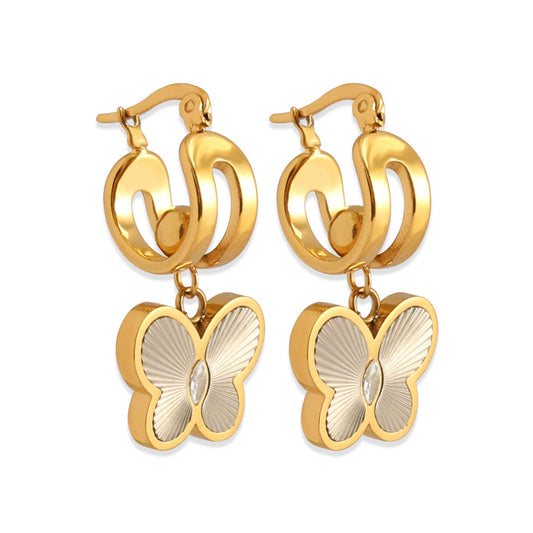 Mini Butterfly & Heart Necklace – Gold (42 + 5 cm)