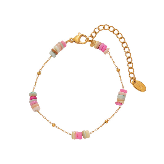 Beaded Bracelet / Natural Stone – Gold