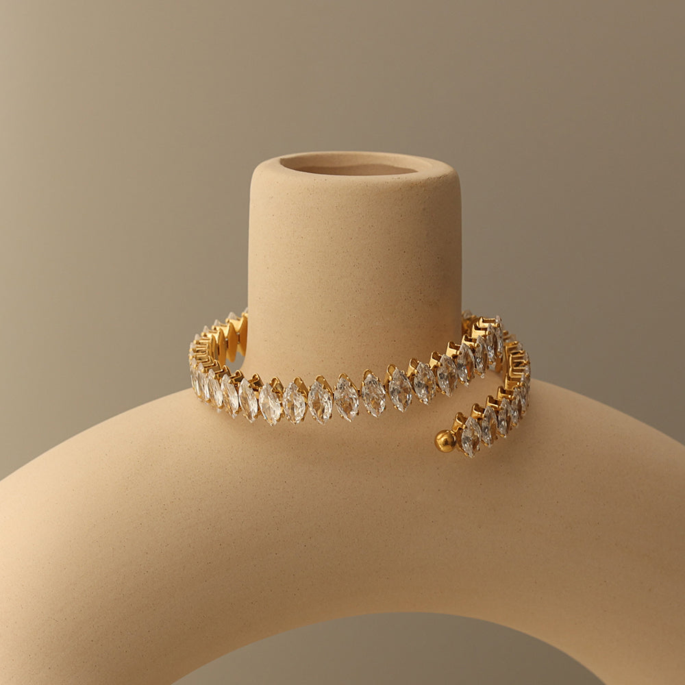 Zircon Crown Bangle – Gold (52.8 mm)