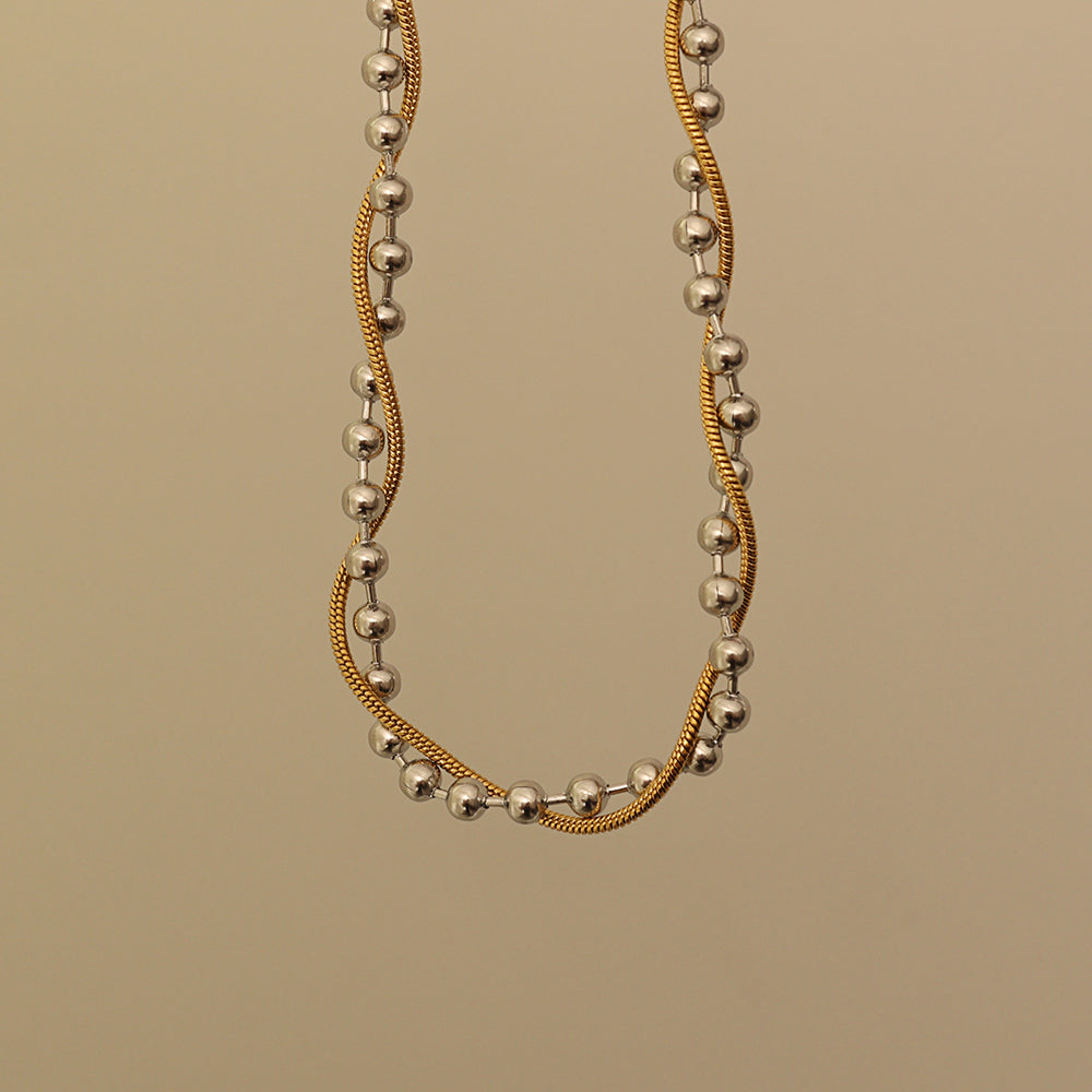 Mixed-Metal Twist Chain Necklace – Two-Tone