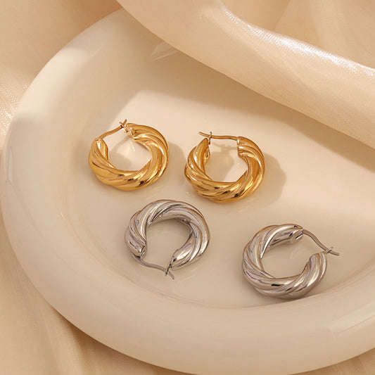 Twist Hoop Earrings 25 mm – Gold