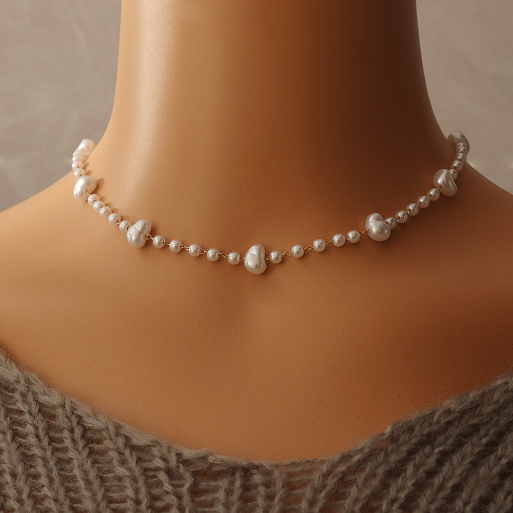 Double-Layer Pearl Necklace – Gold