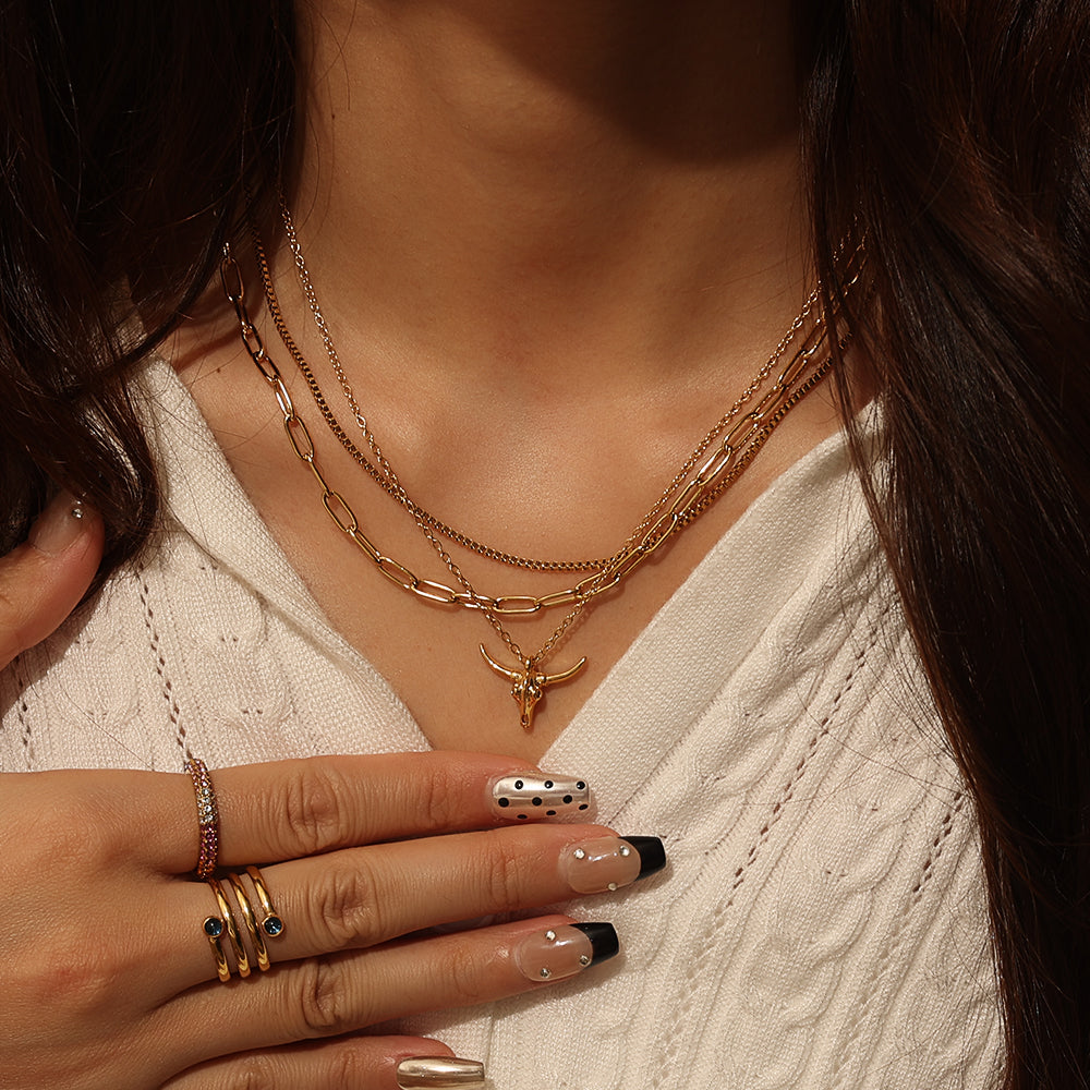Paperclip Chain – Gold (42 / 44 + 5 cm)