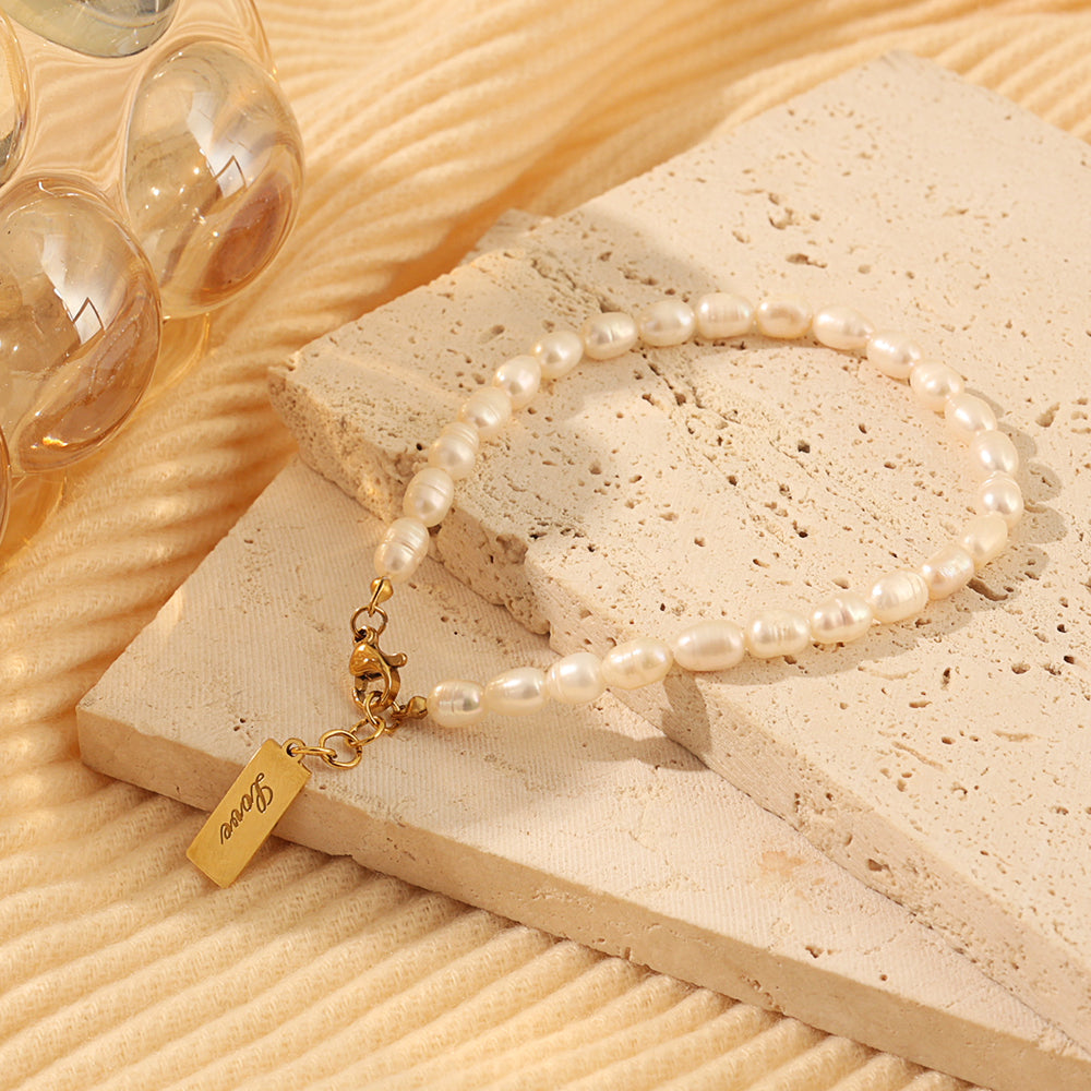 Freshwater Pearl Bracelet – Gold