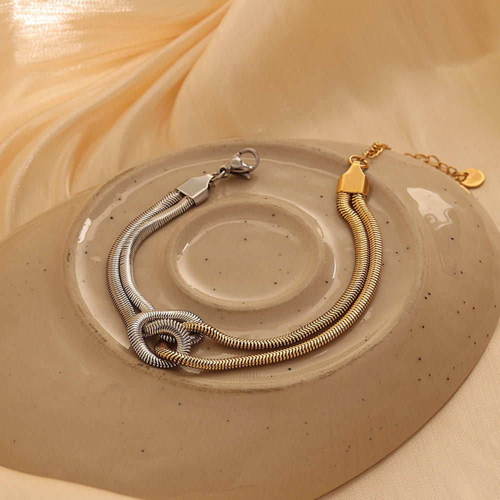 Wavy Layer Necklace – Two-Tone